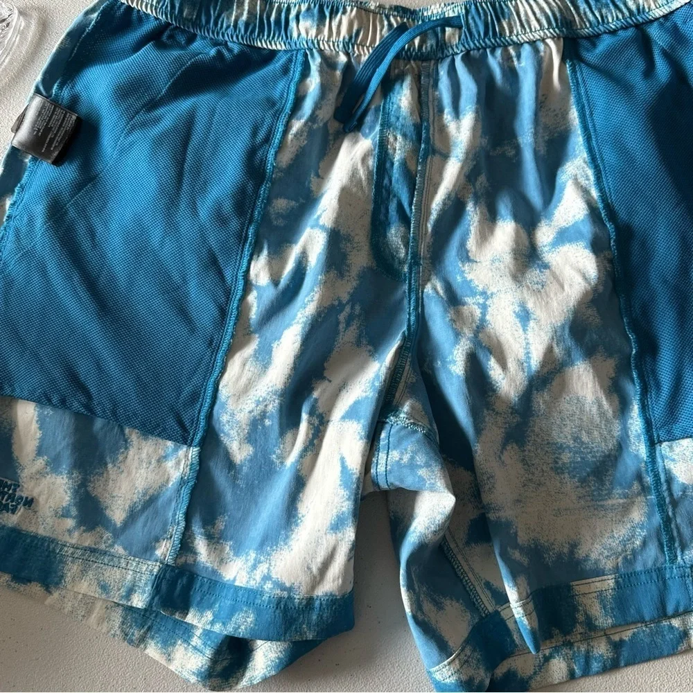 The North Face Men’s Class V Pull On Shorts Retro Blue Tie-Dye Printed Size XL